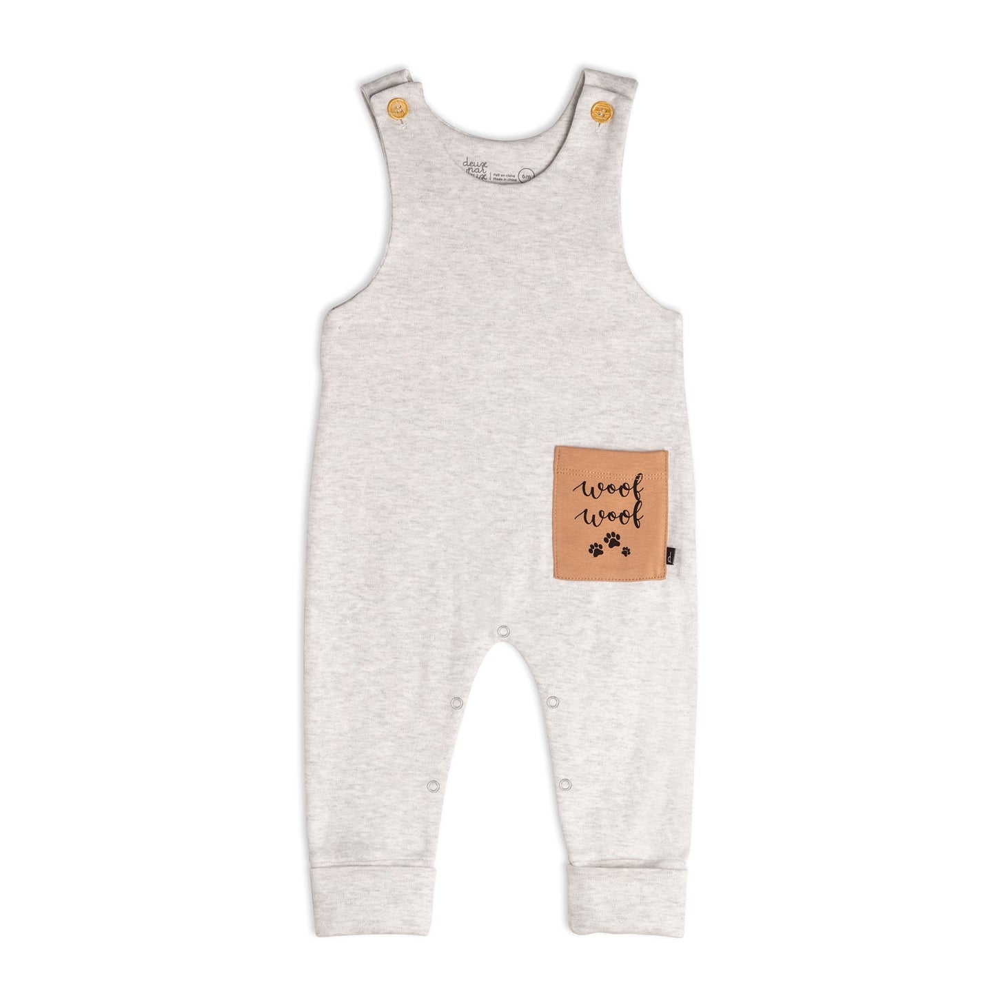 Organic Cotton Bodysuit And Overall Set Printed Dogs