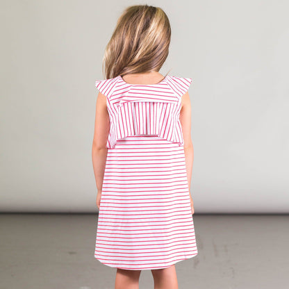 Organic Cotton Striped Ruffle Dress