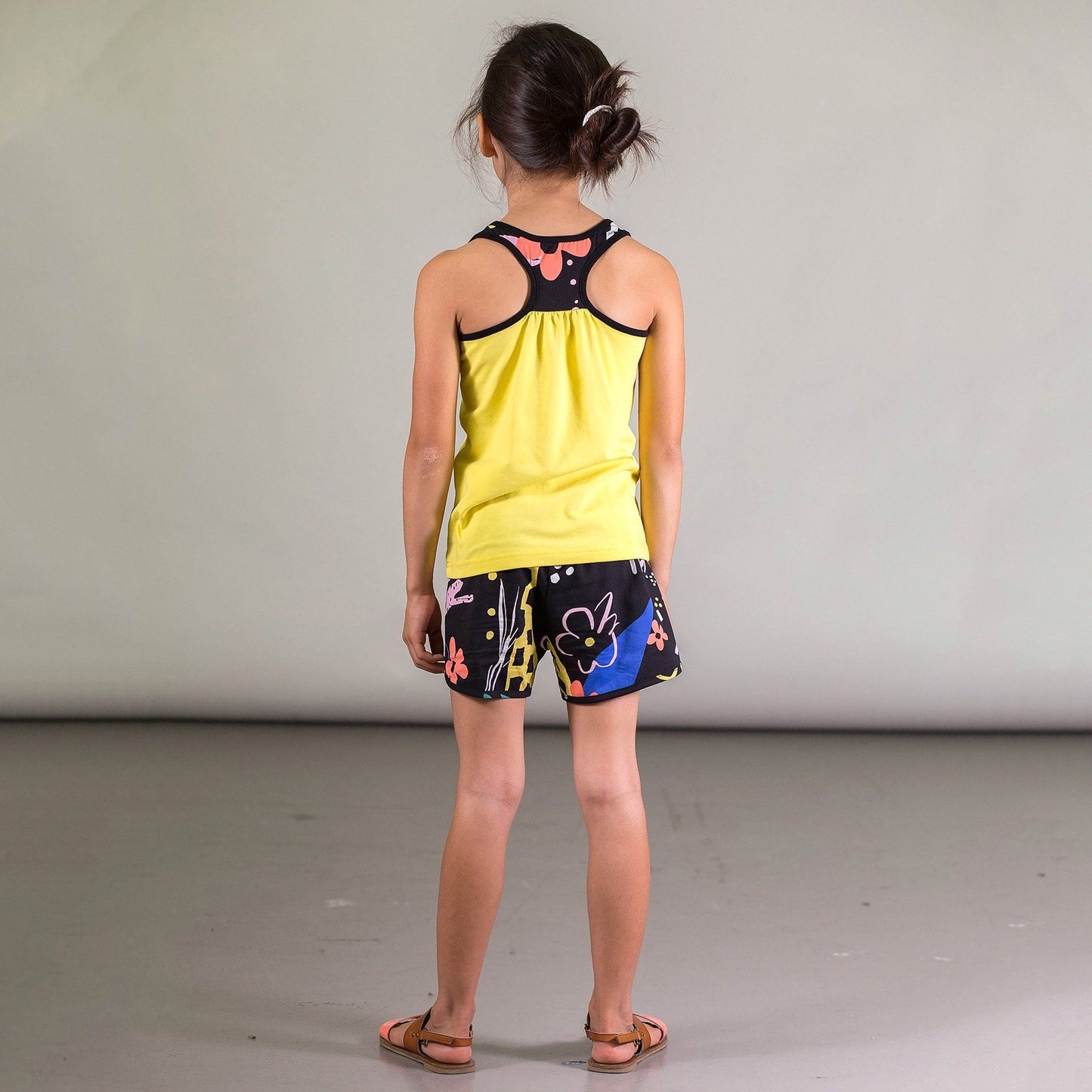 Organic Cotton Ringer Tank Top With Giraffe Print