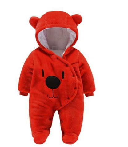 ADORABLE BABY BEAR HOODED JUMPSUIT