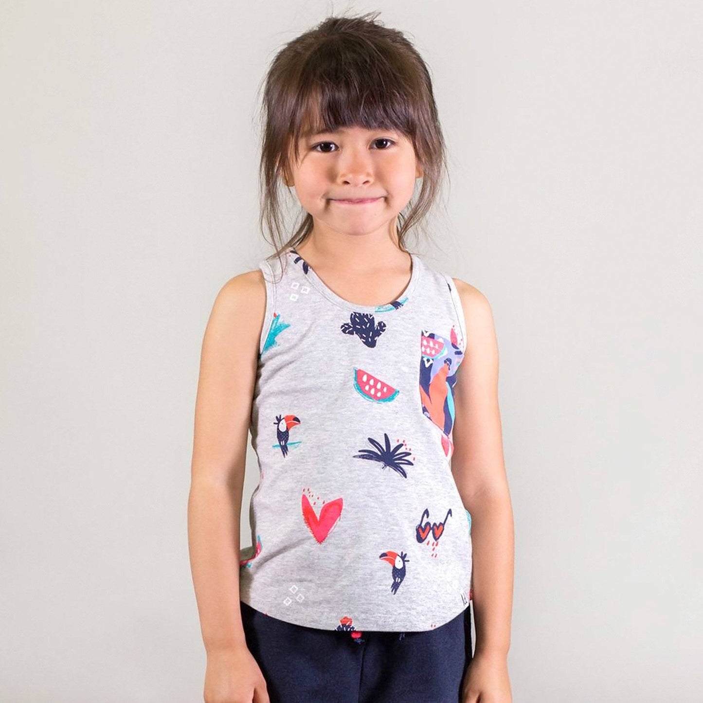 Organic Cotton Tank with Printed Pocket