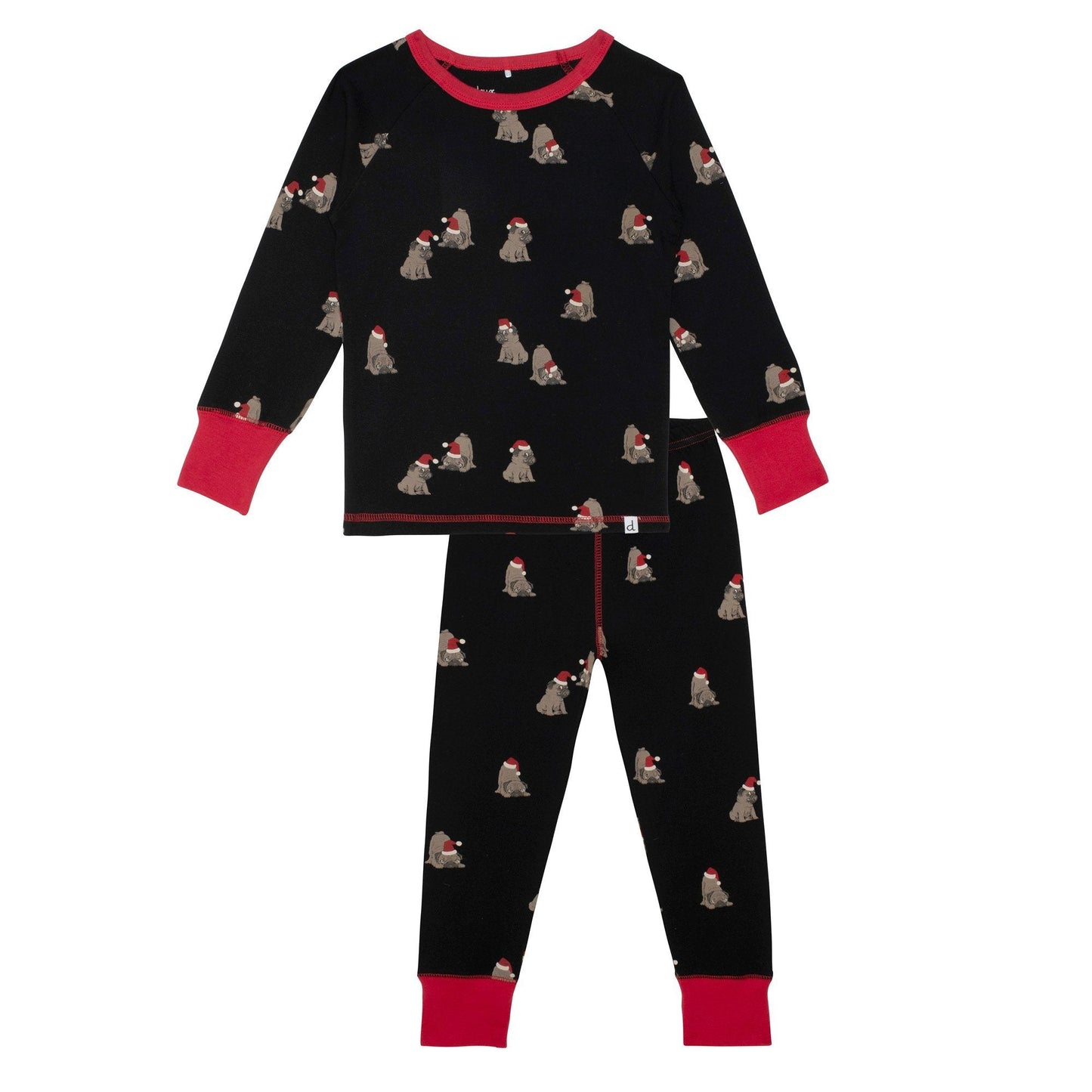 Organic Cotton Two Piece Pajama Set Christmas Dog