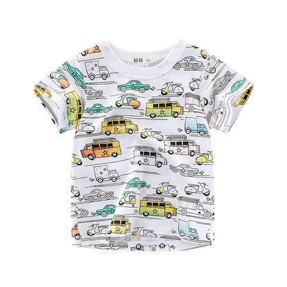 Cotton Kids T-Shirt Children Summer Cartoon Short Sleeve