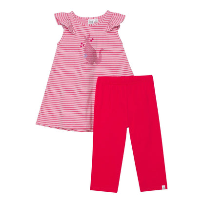 Organic Cotton Striped Tunic and Capri Legging Set