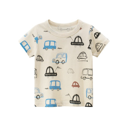 Cotton Kids T-Shirt Children Summer Cartoon Short Sleeve