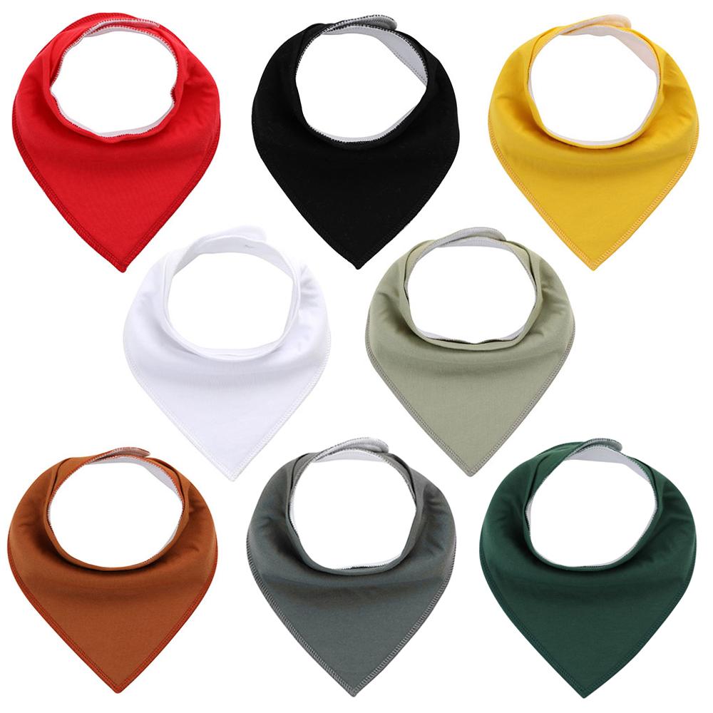 8Pcs Soft Cotton Colorful 100% Organic Bibs