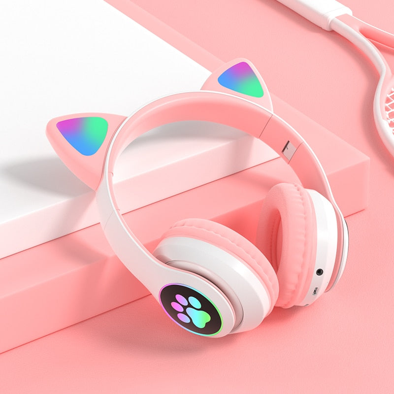 LED Cat Ear Noise Cancelling Headphones Bluetooth