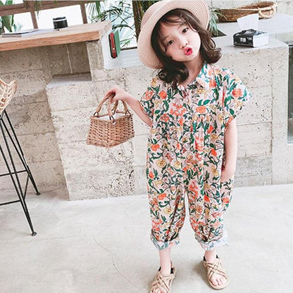 Summer Floral Overalls Pant For Kids