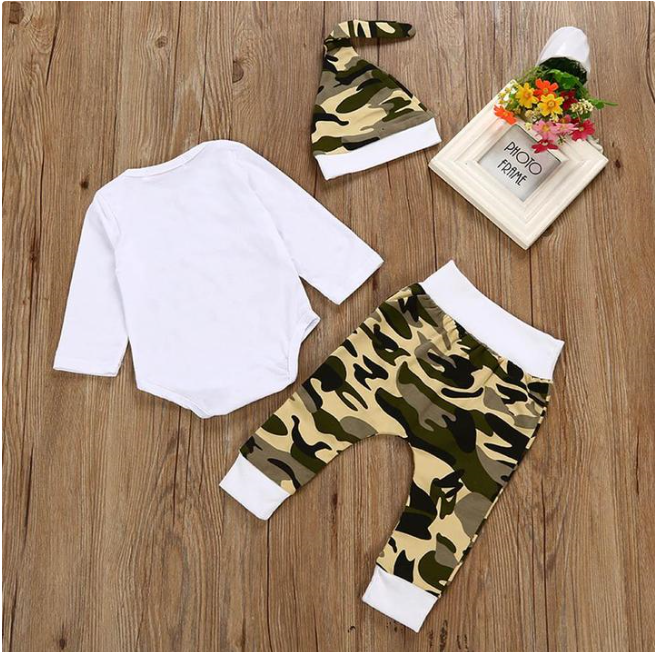 Little Man” 3-piece camouflage clothing set