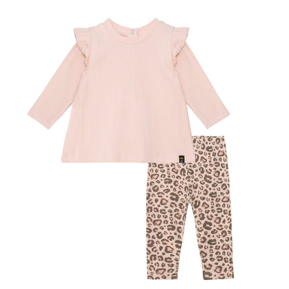 Organic Cotton Solid Tunic and Printed Legging Set