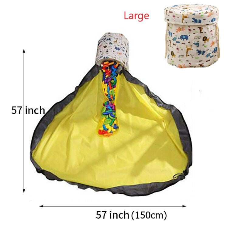 Toy Storage Bag Basket Large Play Mat Toy Clean-up