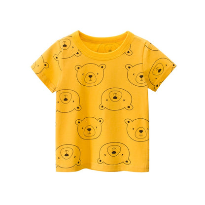 Cotton Kids T-Shirt Children Summer Cartoon Short Sleeve