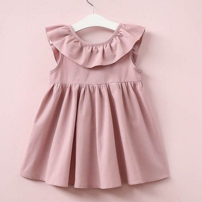 Cute Baby Girls Summer Sundress Bowknot Short Mini Vest Dress