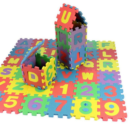 36 pcs Digital Alphabet Bubble Puzzle Mats