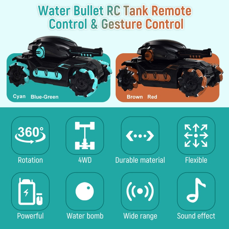 Big Size 4WD Tank RC Toy water bomb shoot