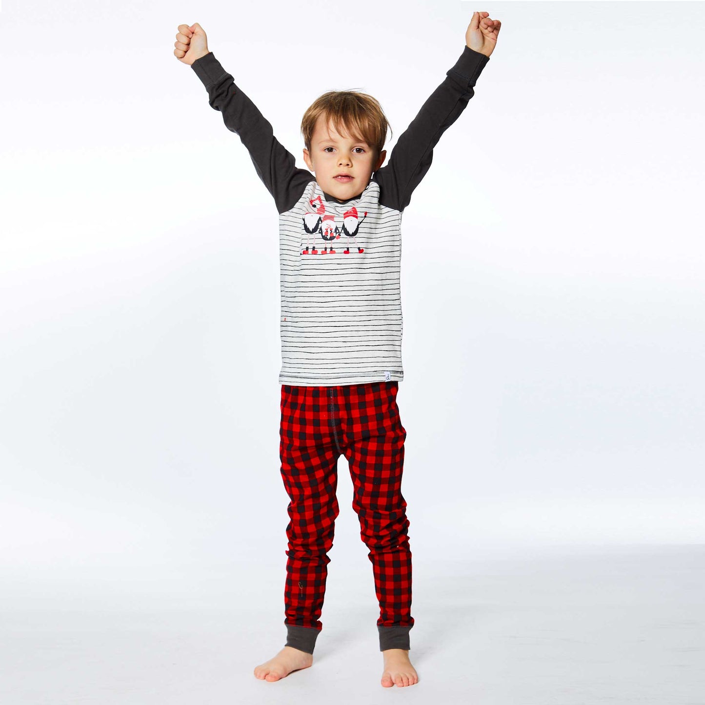 Organic Cotton Two Piece Pajama Set With Santa's Little Helpers Print