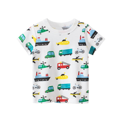 Cotton Kids T-Shirt Children Summer Cartoon Short Sleeve