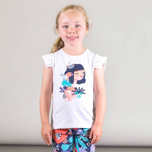 Organic Cotton Tee with Girl Print