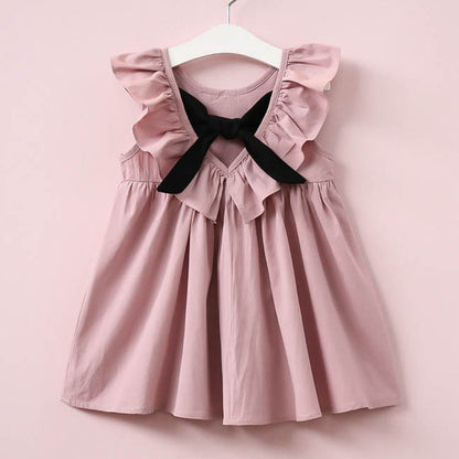 Cute Baby Girls Summer Sundress Bowknot Short Mini Vest Dress