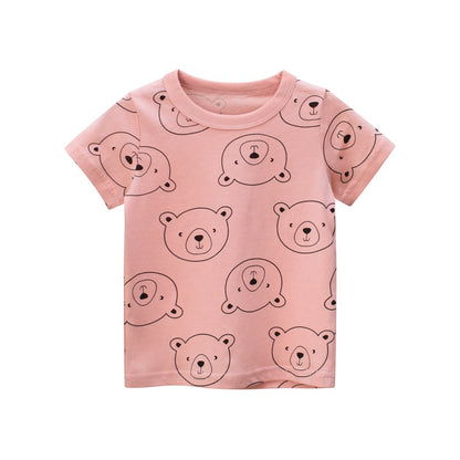 Cotton Kids T-Shirt Children Summer Cartoon Short Sleeve