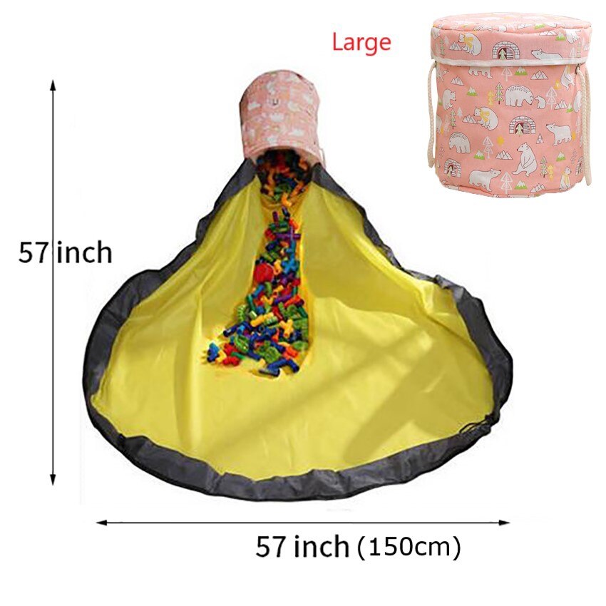 Toy Storage Bag Basket Large Play Mat Toy Clean-up