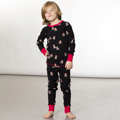 Organic Cotton Two Piece Pajama Set Christmas Dog