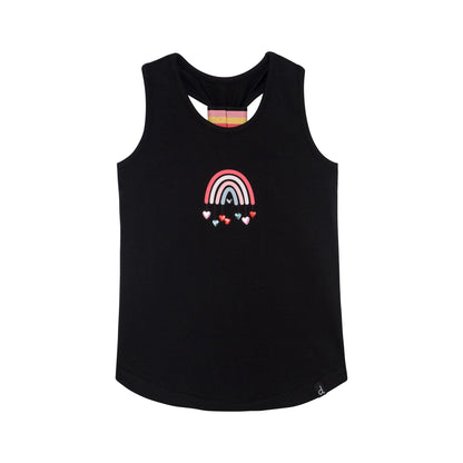 Organic Cotton T-Back Tank Top Black