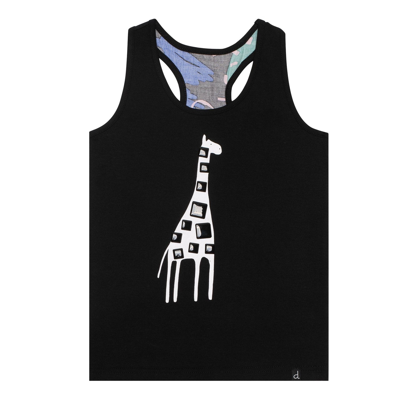 Organic Cotton Racerback Tank Top With Giraffe Print