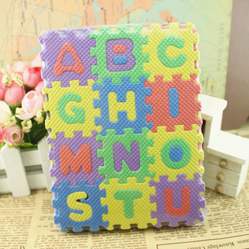 36 pcs Digital Alphabet Bubble Puzzle Mats