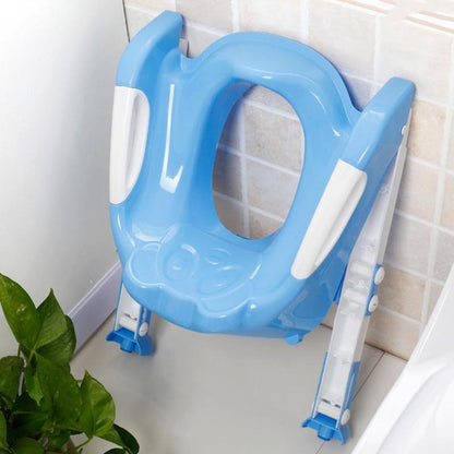 Folding Baby Toilet Training Seat With Adjustable Ladder