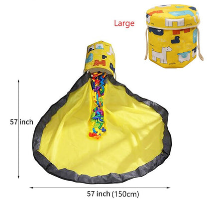 Toy Storage Bag Basket Large Play Mat Toy Clean-up