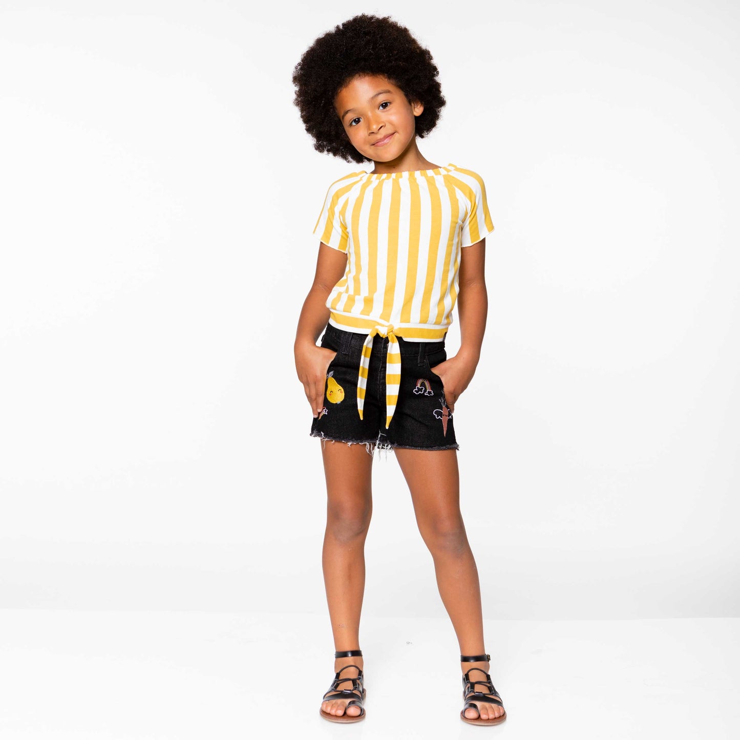 Organic Cotton Top Yellow Stripe