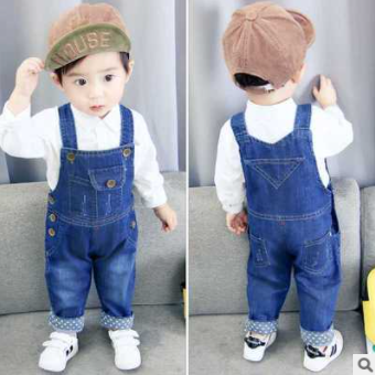 Toddler /Boys Long Pants Denim Overalls Dungarees