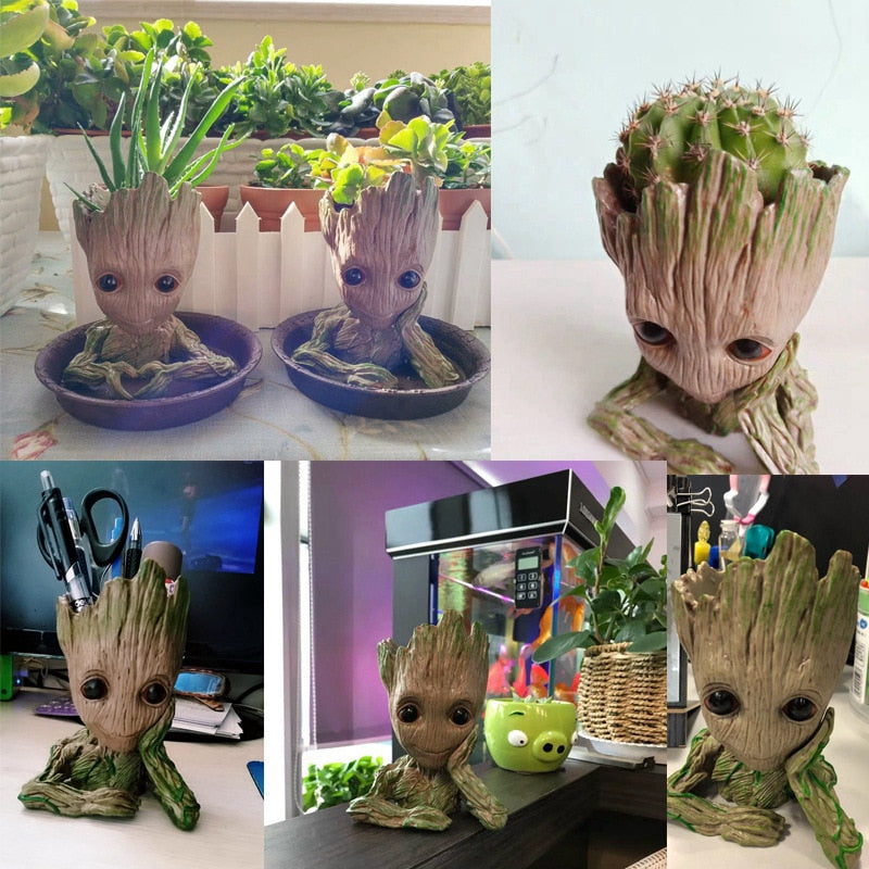 Flower Pot Baby Groot Flowerpot Planter Action Figures Tree Man Model Toy For Kids Pen Holder Creative Garden Flower Planter Pot