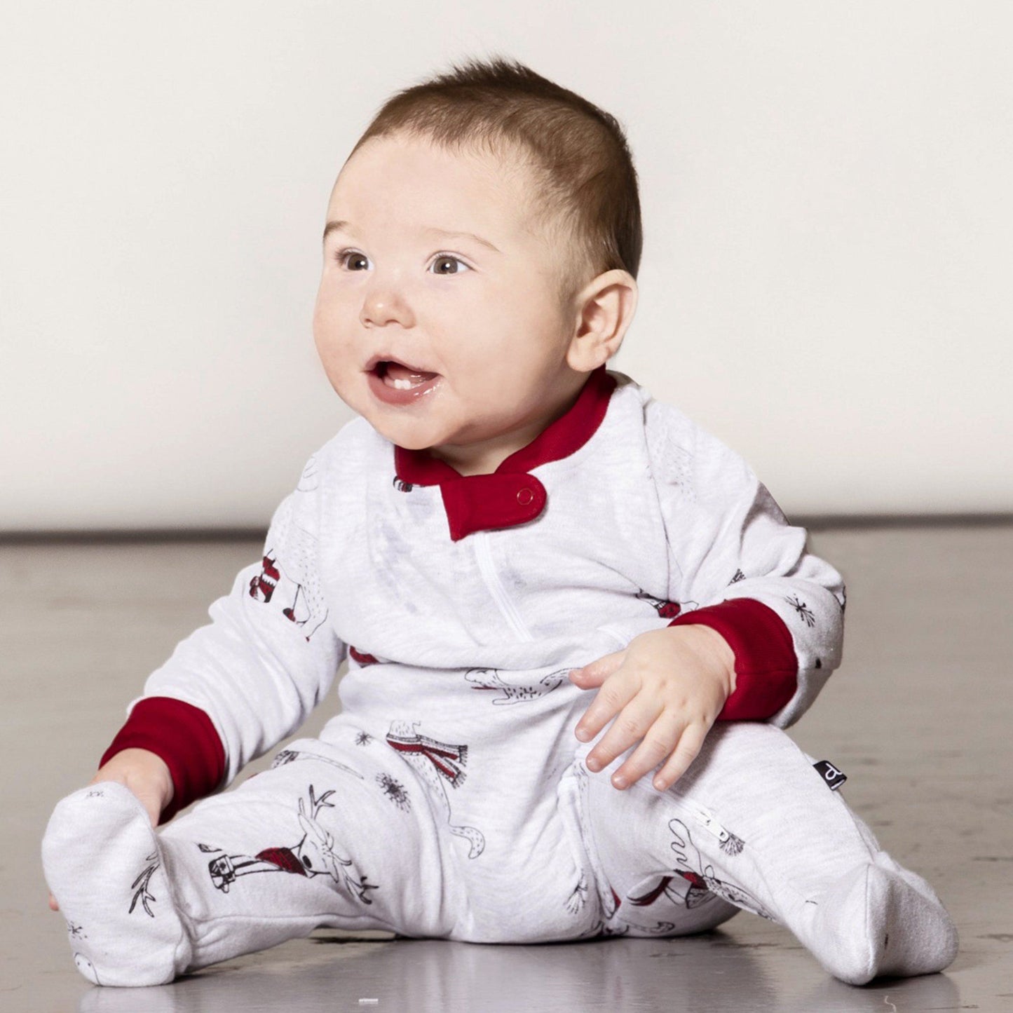 Baby Family Organic Cotton One-Piece Holiday Pajamas