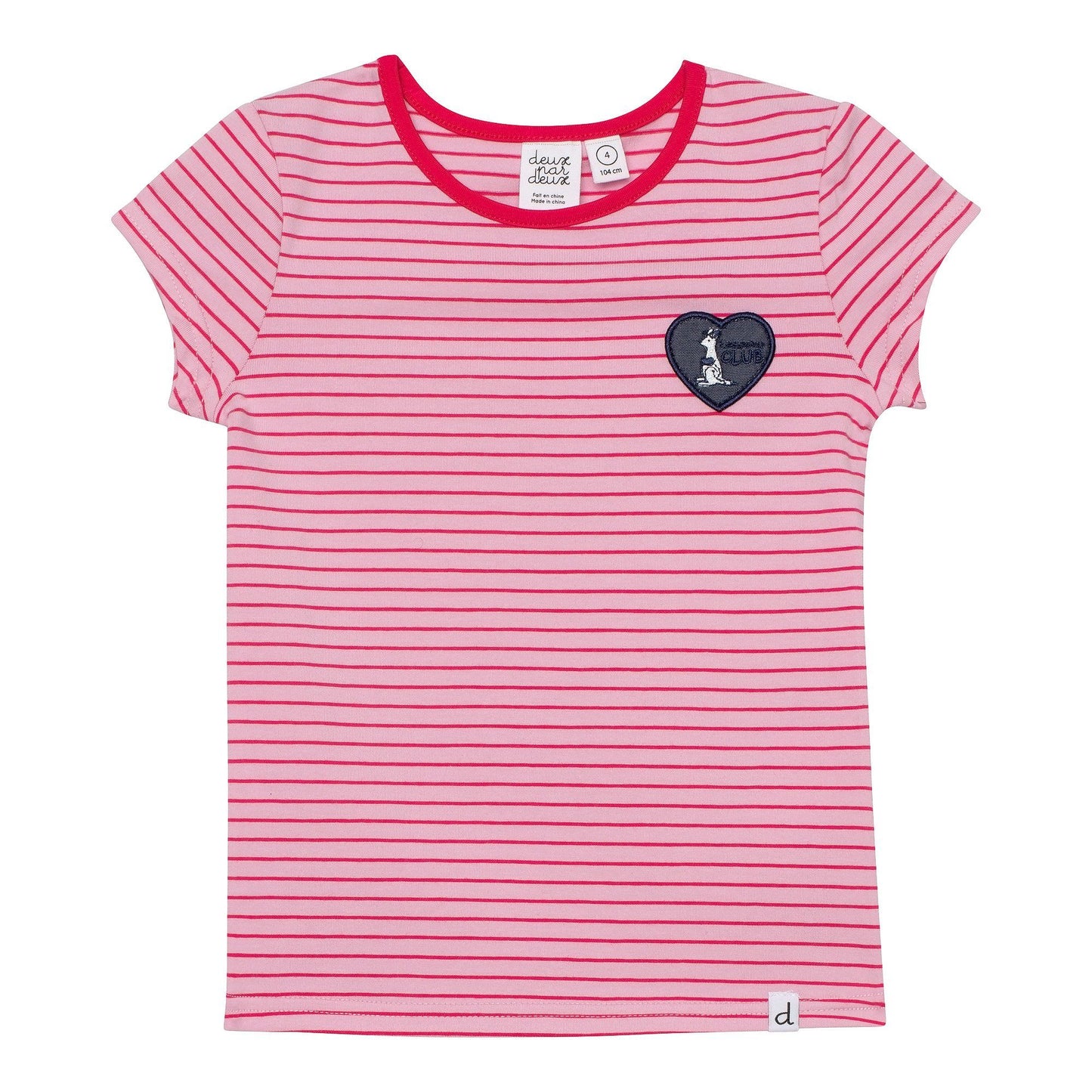 Organic Cotton T-Shirt with Pink Stripes