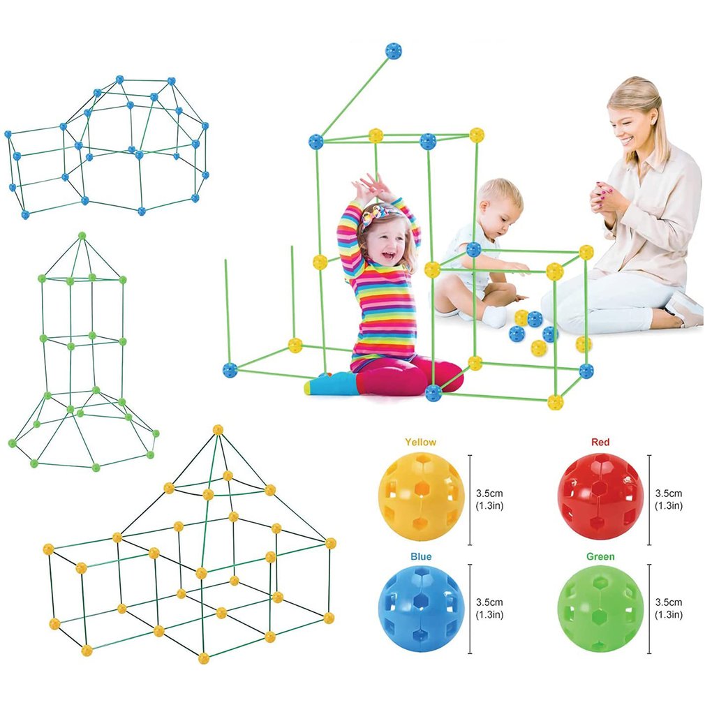 Magic Forts House Kids Fort Building Kit 72 Balls