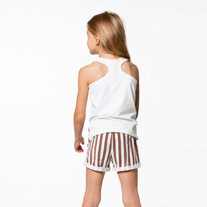 Organic Cotton Tank Top With Front Placket Off White