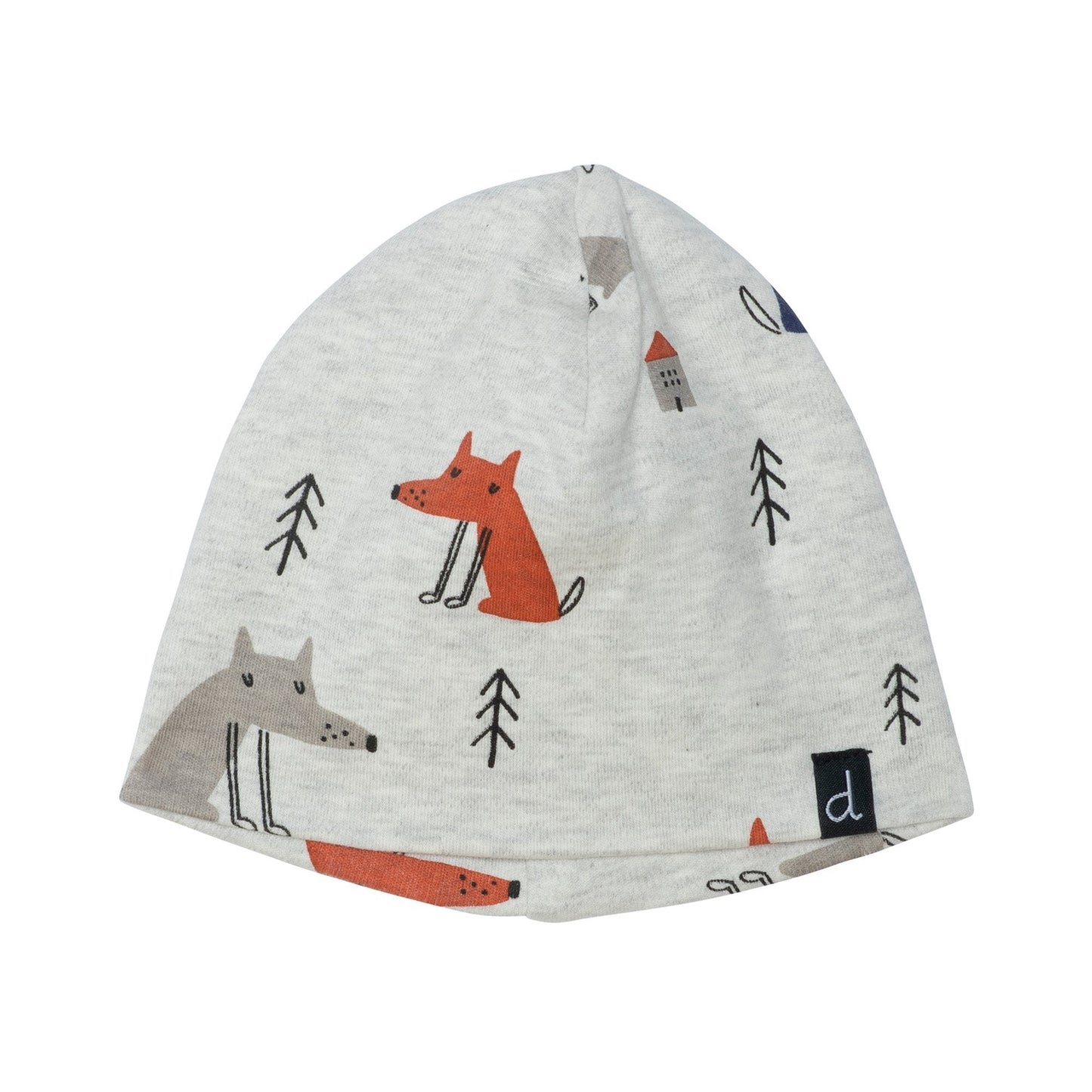 Organic Cotton Printed Hat Light Grey Fox