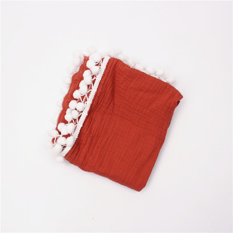 Organic Cotton  Baby Tassel Blankets