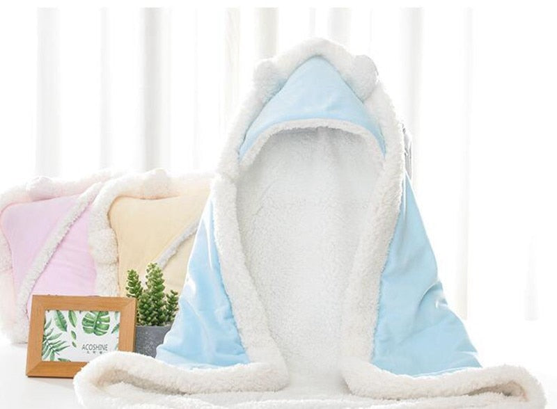 Blanket Wrap Double Layer Fleece Baby Swaddle Sleeping Bag For Newborns