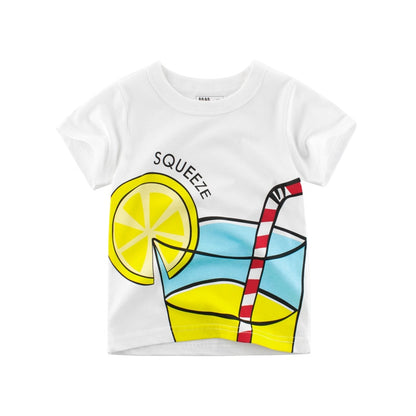 Cotton Kids T-Shirt Children Summer Cartoon Short Sleeve