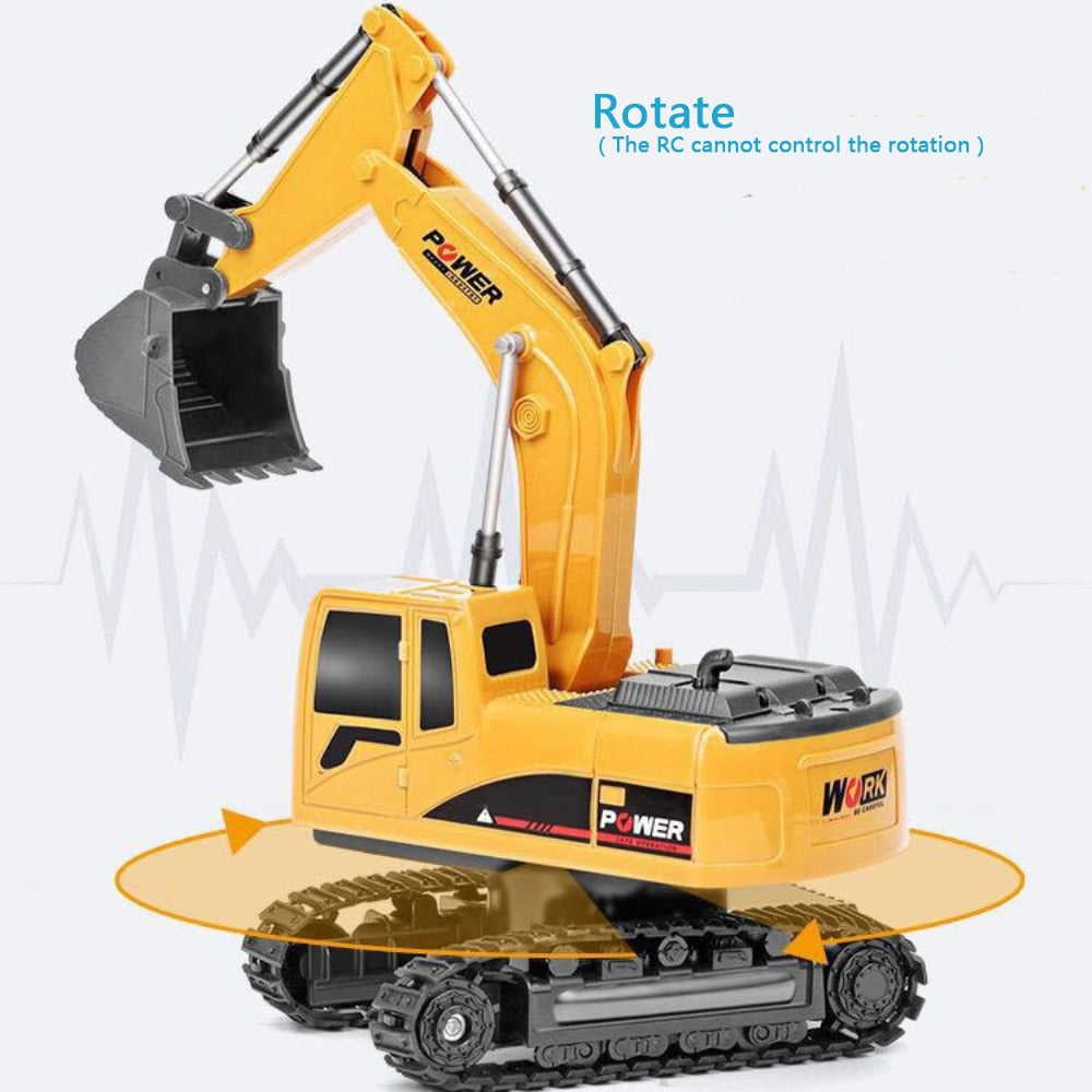 2.4Ghz 6 Channel 1:24 RC Excavator toy RC Engineering Car Alloy and plastic Excavator