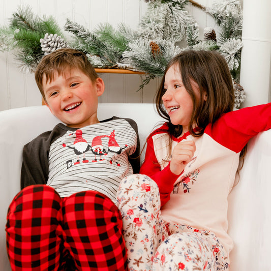 Organic Cotton Two Piece Pajama Set With Santa's Little Helpers Print