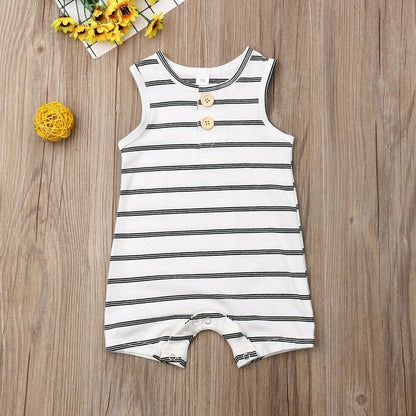 0-24 Newborn/ Infant Striped Romper