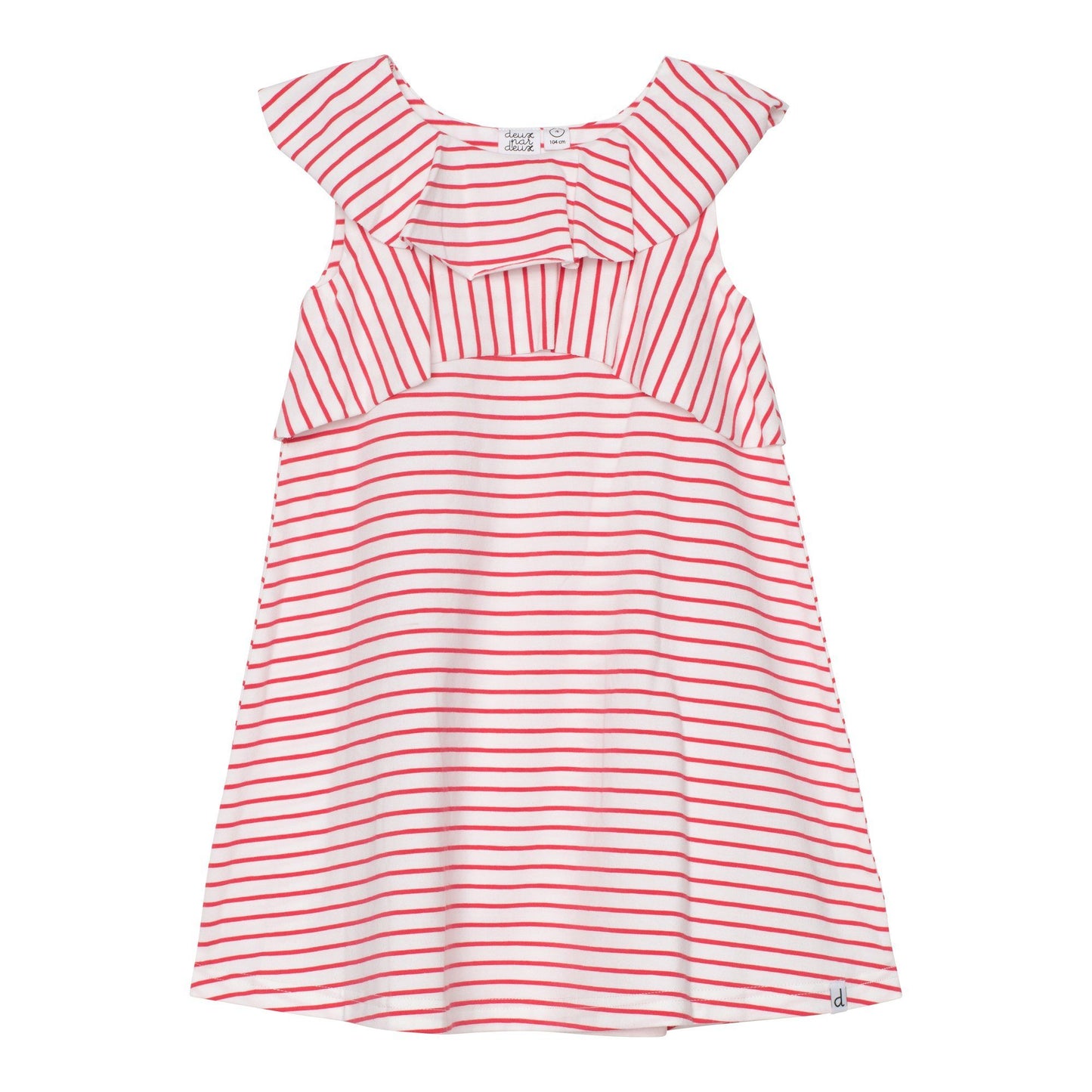 Organic Cotton Striped Ruffle Dress