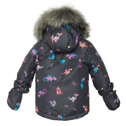 Baby Two Piece Snowsuit Fushia Pink Dinos