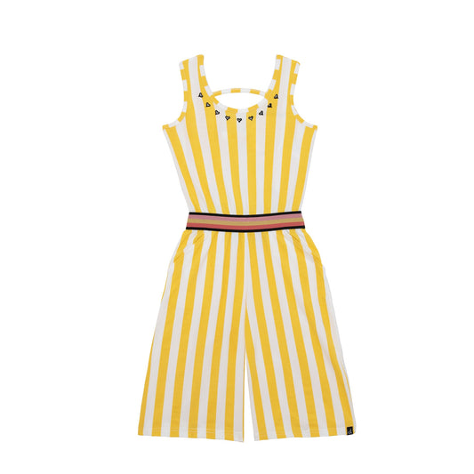 Organic Cotton Jumpsuit Yellow Stripe