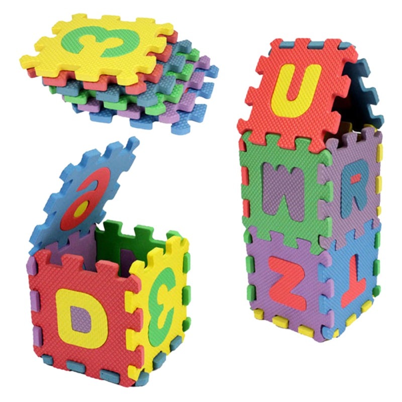 36 pcs Digital Alphabet Bubble Puzzle Mats