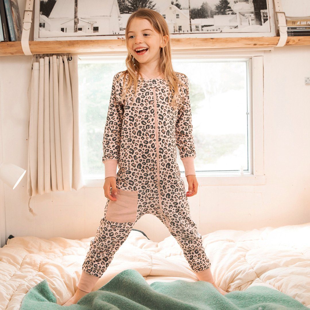 Organic Cotton One Piece Pajama Leopard Print